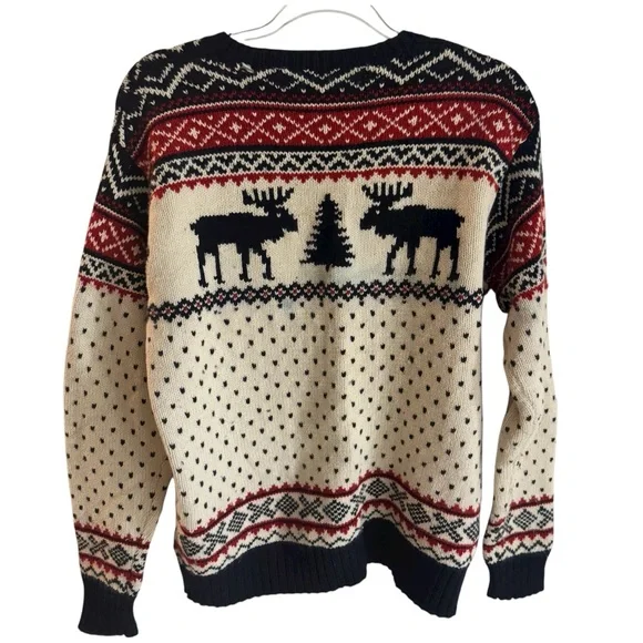 Vintage Polo Ralph Lauren Winter Moose Pullover Sweater Cashmere Angora Men's M - Picture 3 of 16